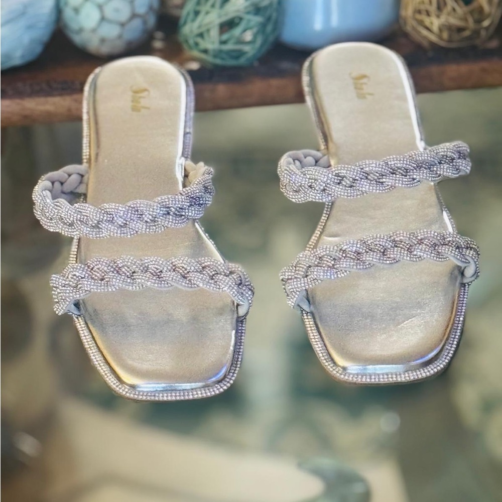 Shiekh Women's Silver Braided Sandals